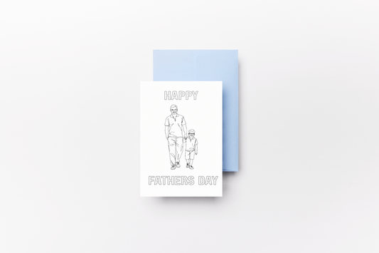 Happy Fathers Day - Coloring Card