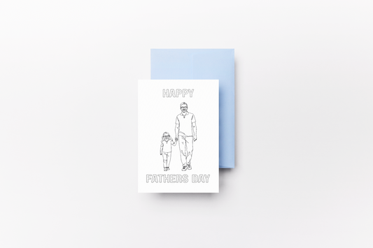 Happy Fathers Day - Coloring Card
